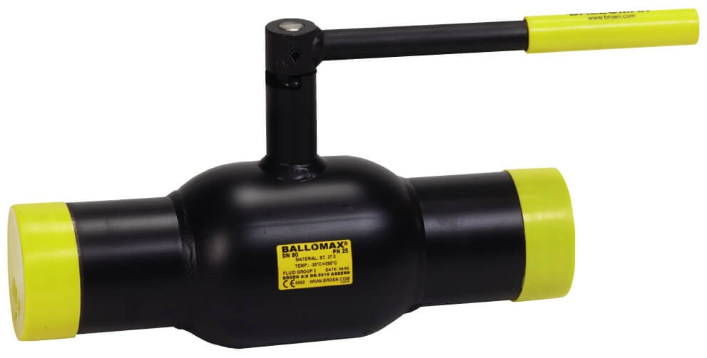 (ISO) КШТ Кран шаровой стальной полнопроходной с ручкой под приварку Ду-125 Ру-25 Broen Ballomax