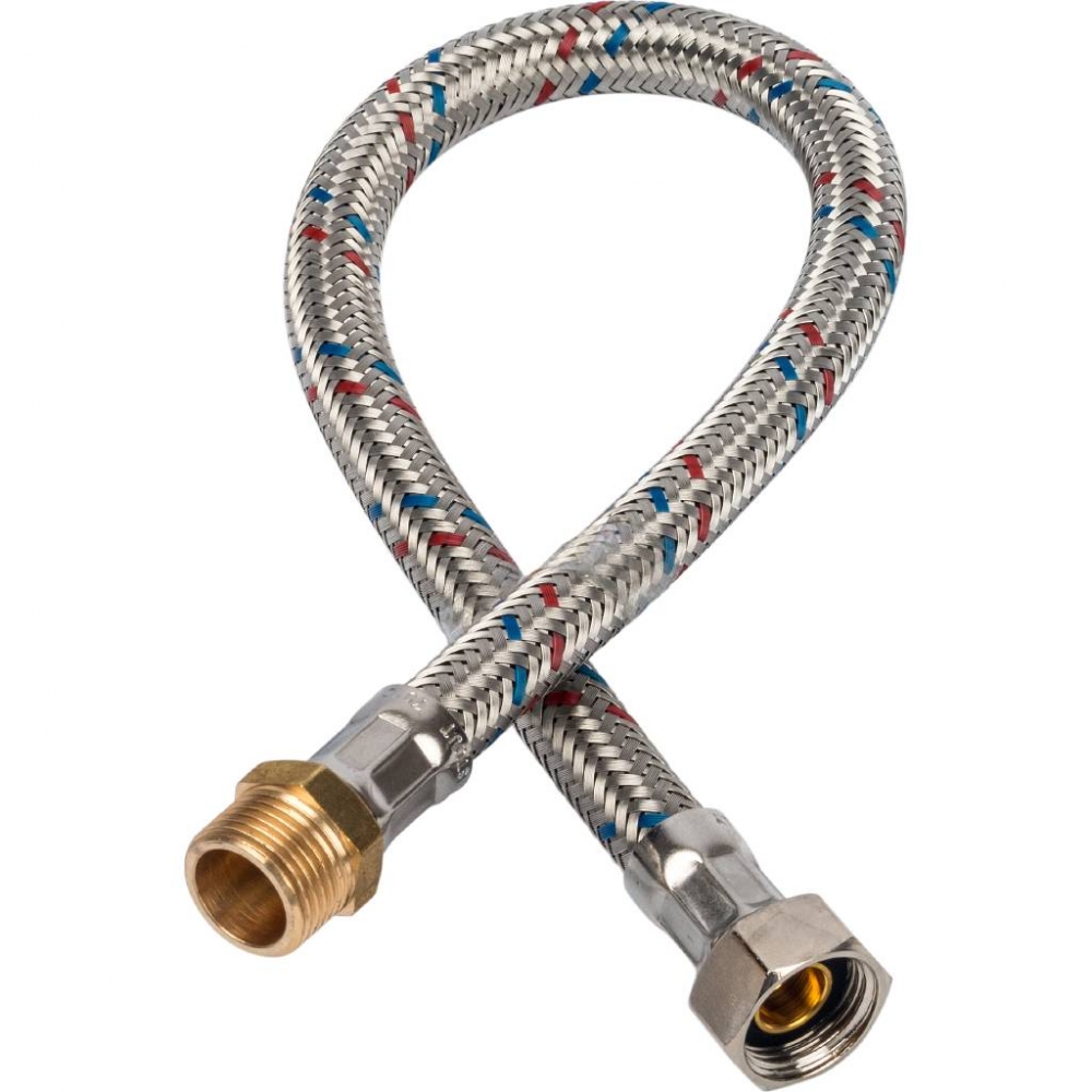 Гибкая подводка для воды шайба-гайка НР 3/8 х ВР 3/8, длина 400 мм STOUT