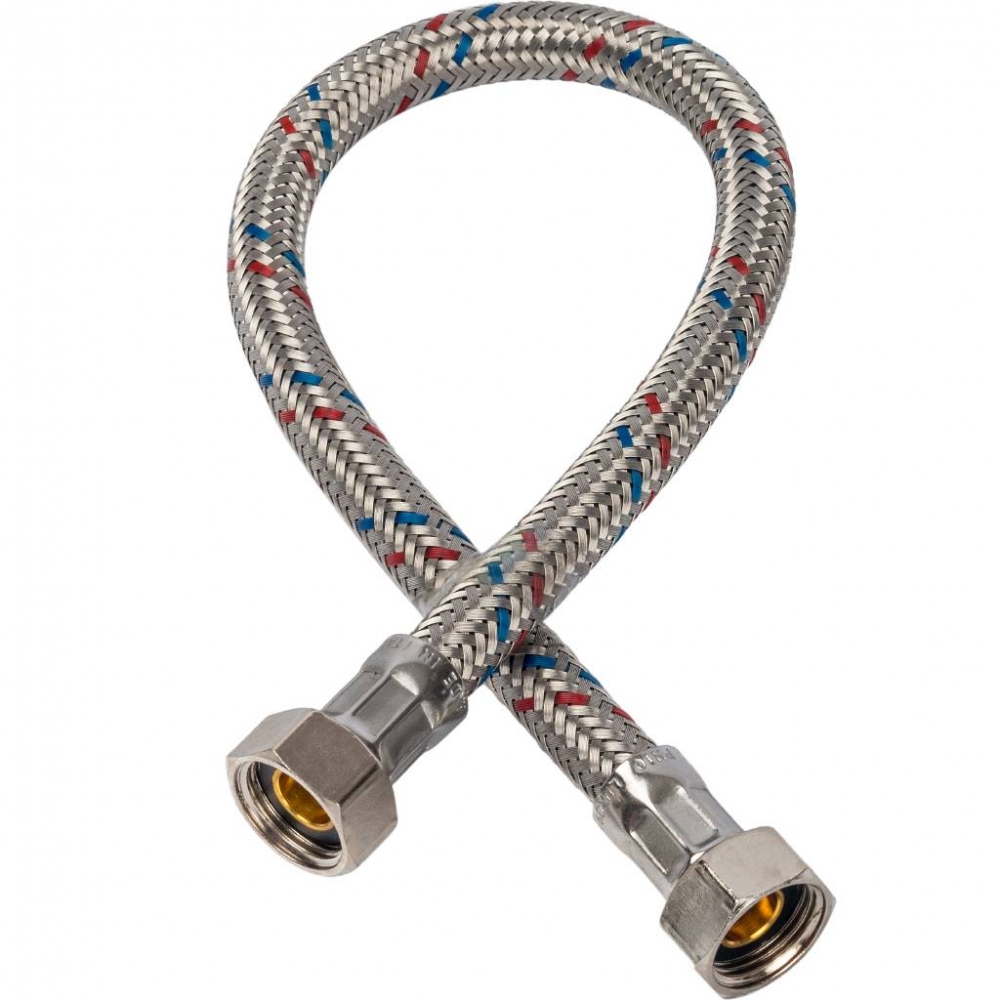 Гибкая подводка для воды гайка-гайка ВР 3/8 х ВР 3/8, длина 400 мм STOUT