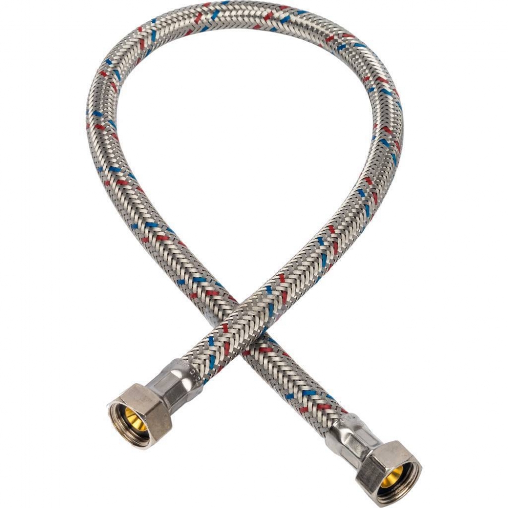 Гибкая подводка для воды гайка-гайка ВР 3/8 х ВР 3/8, длина 600 мм STOUT