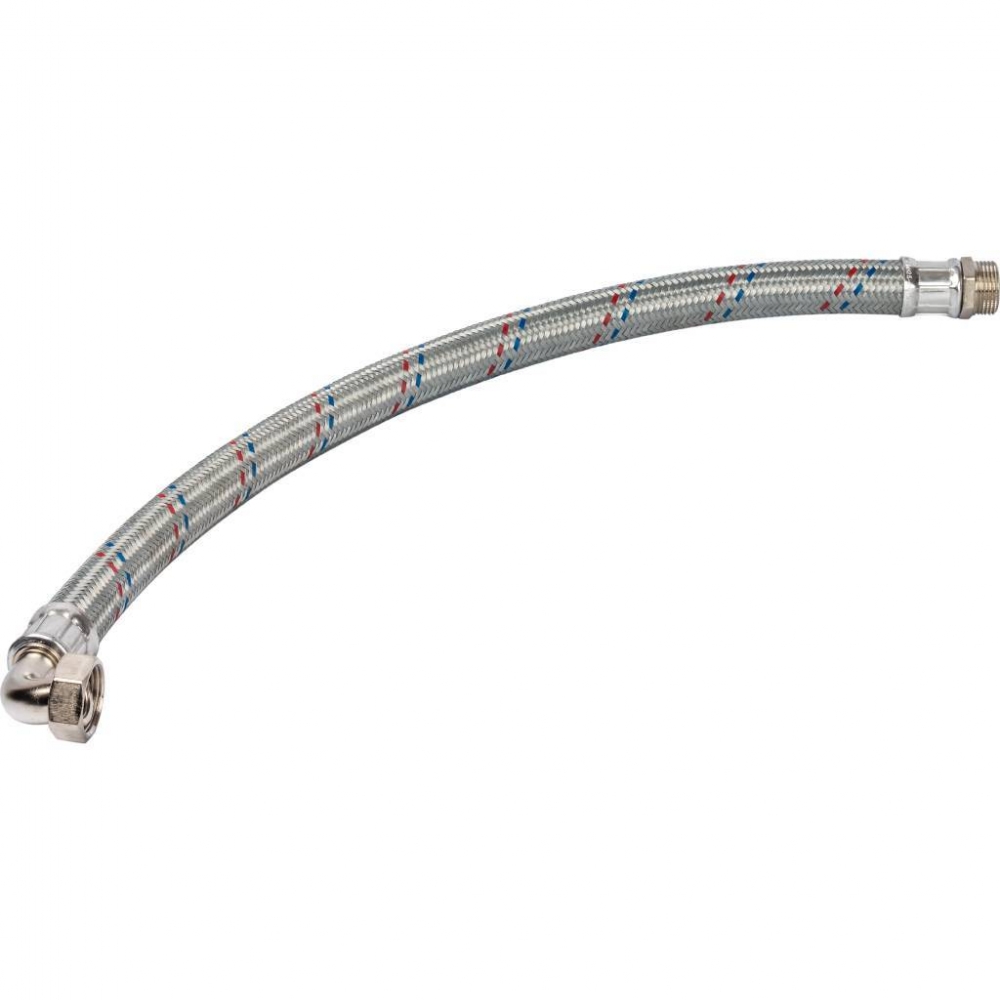 Гибкая подводка для воды шайба-гайка НР 1 х ВР 1, угловая, длина 800 мм STOUT