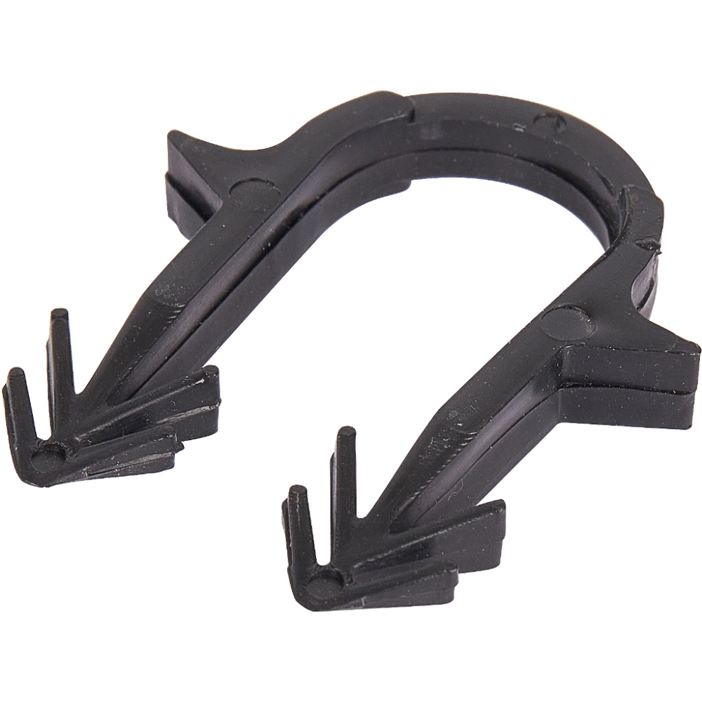 Скоба якорная с двойным креплением для труб д.16-20мм, цвет черный STOUT /500/