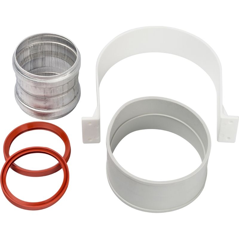 Элемент дымохода для соединения труб Ду-60/100 м/м соединение муфта с уплотнен., хомут с муфтой EPDM