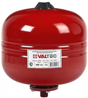 Расширительный мембранный бак для систем отопления (красный) 12л VALTEC
