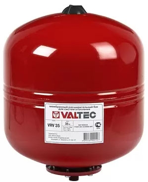 Расширительный мембранный бак для систем отопления (красный) 35л VALTEC /1/